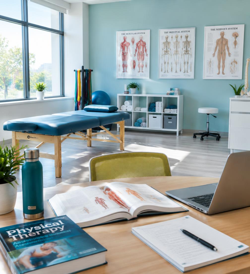 Bright physical therapy clinic study space